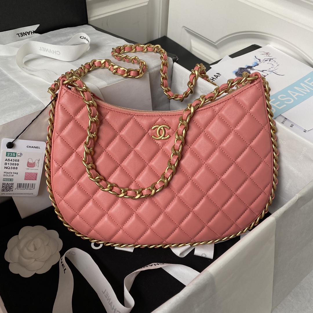 Large Lambskin Hobo Bag AS4368 Pink